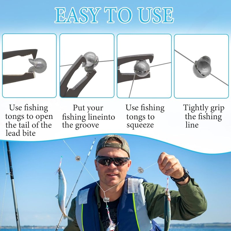 Split Shot Fishing Weights - 100Pcs Removable Lead Sinkers for Freshwater & Saltwater | Open Mouth Design