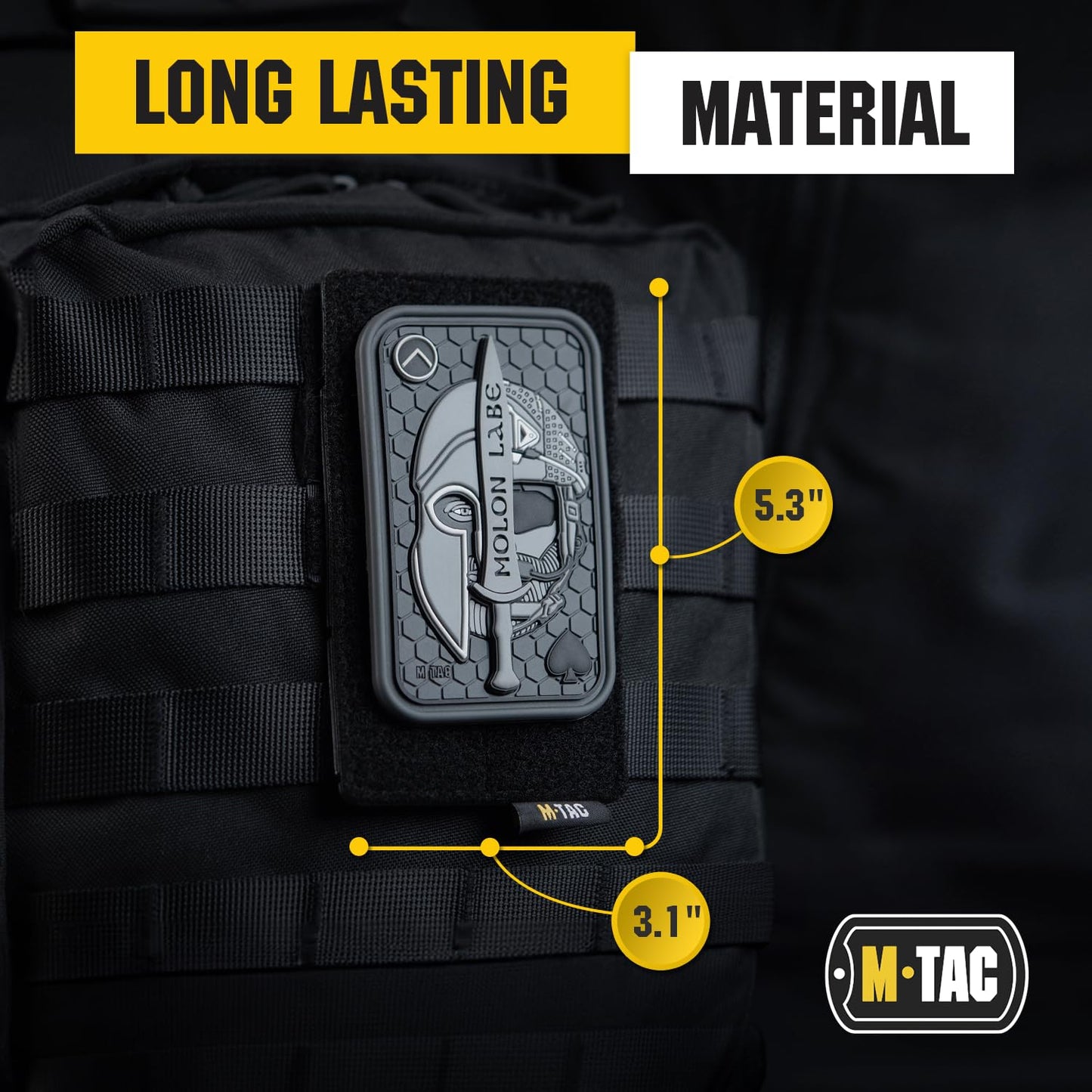 M-Tac Loop Tactical Morale Patches Board Molle Attachment 3.1 x 5.2 inch (Black)