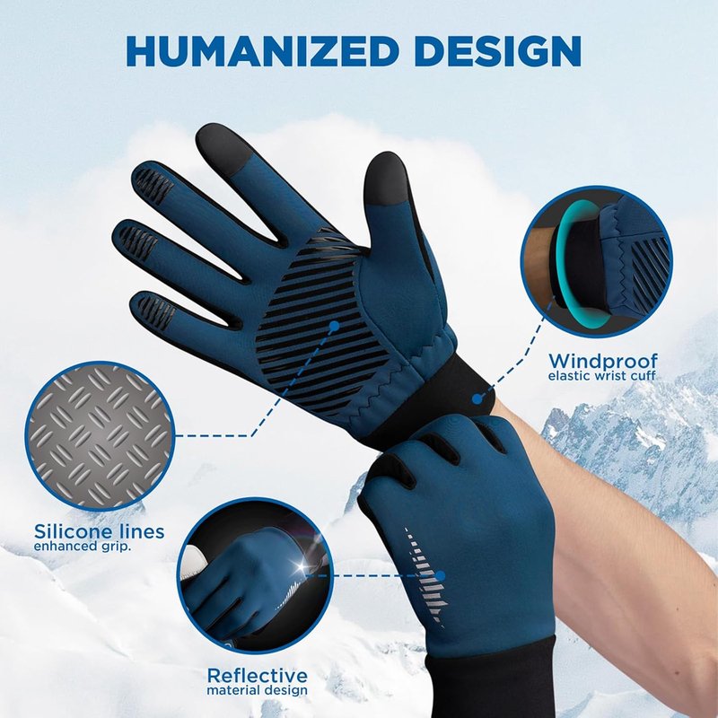 Winter Gloves for Men & Women - Thermal Touch Screen Ski & Snow Gloves for Running, Cycling, Hiking | Versatile Warm Liner