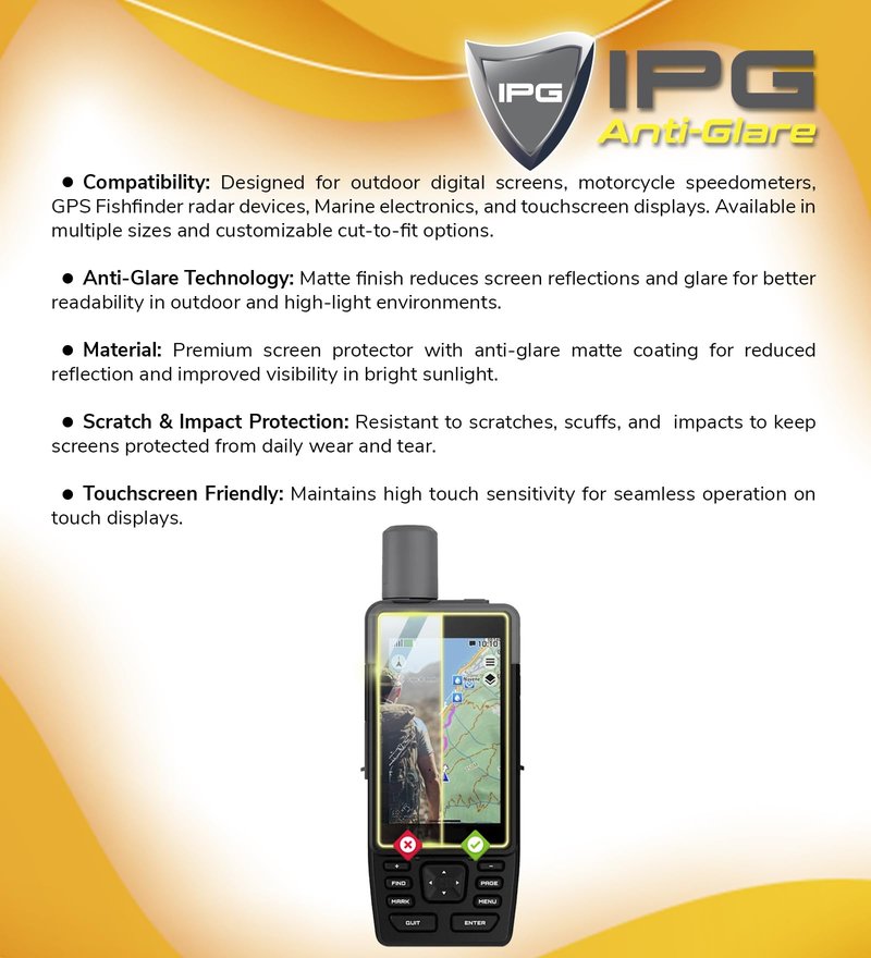 IPG Anti-Glare Made for Garmin Inreach Mini 3-3 Plus (2 Units) Display Matte Finish Screen Protector Film, Perfect for Outdoor Use for inRMini3.AnG