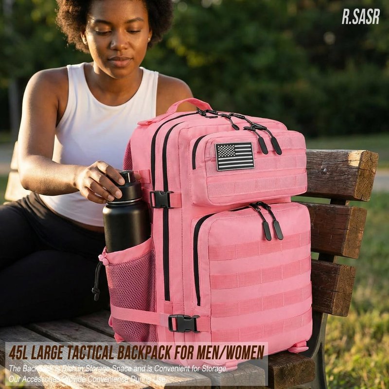 Tactical Backpack - 45L Military Assault Pack with MOLLE | Large 3-Day Bug Out Bag for Hiking & Camping