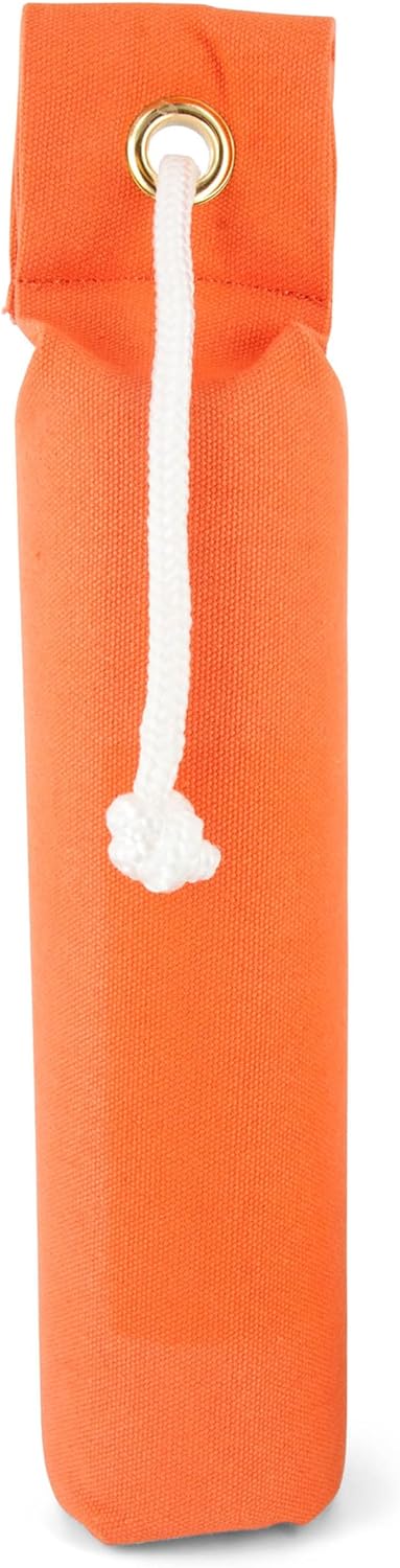SportDOG Canvas Dummies - Durable Hunting Dog Training Tool - Water-Ready Bumper | Standard Size 2.75" W X 12" L - Orange