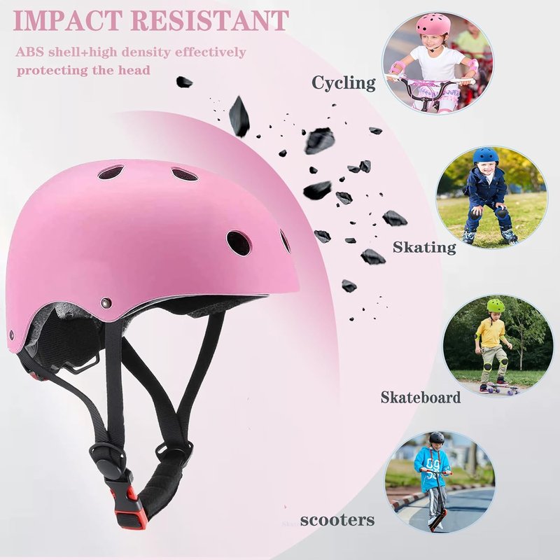 Kids Skateboard Helmet with Knee & Elbow Pads | Adjustable Safety Gear for Ages 2-14