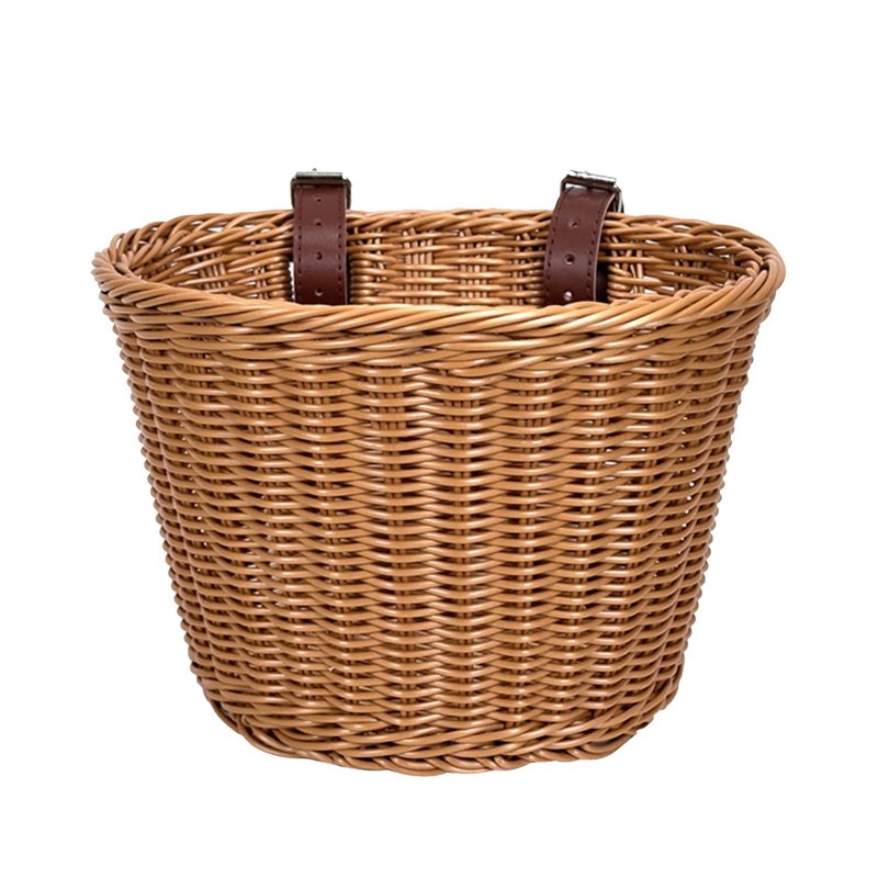 Wicker Bike Basket Front Cargo for Women and Men, Fits Most Bikes, Beach Cruiser, Stationary Bike, Ebike, Road Bikes,Rattan Bike Basket