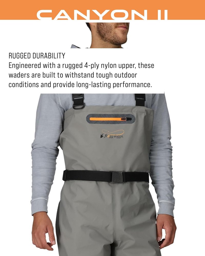 Canyon II Waterproof Fishing Chest Wader - Breathable Stockingfoot Design for Comfort