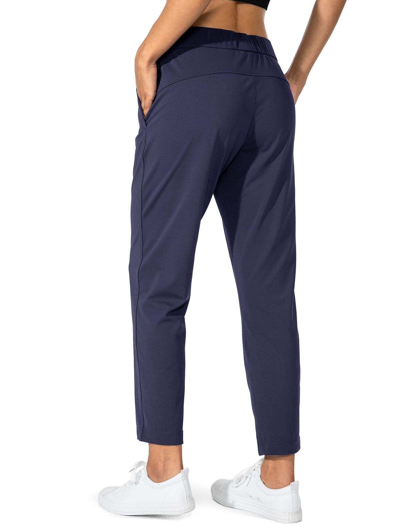 G Gradual Women's Pants with Deep Pockets 7/8 Stretch Sweatpants for Women Athletic, Golf, Lounge, Work (Navy, 3X-Large)