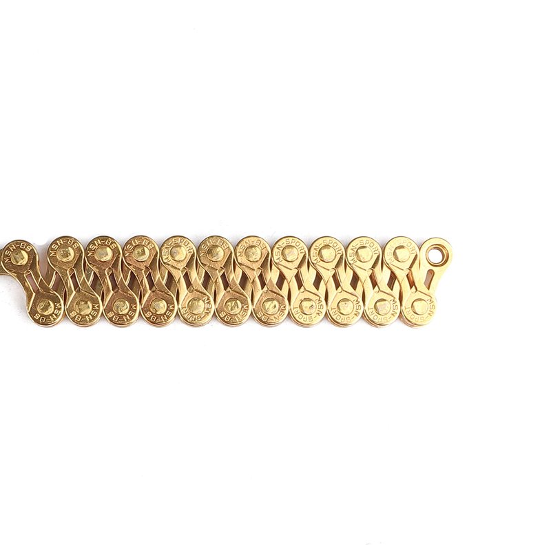 Hycline Bike Chain 6/7/8 Speed,Half Hollow Lightweight Bicycle Chains for Road Bike/MTB/BMX,1/2 x 3/32 Inch 116 Links-Gold