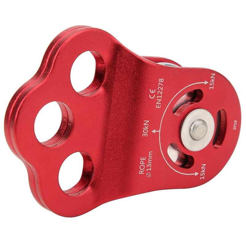 Keenso Climbing Pulley, High Strength Outdoor Tool, Three Hole Single Pulley for Mountaineering, Rock Climbing, and Home Use