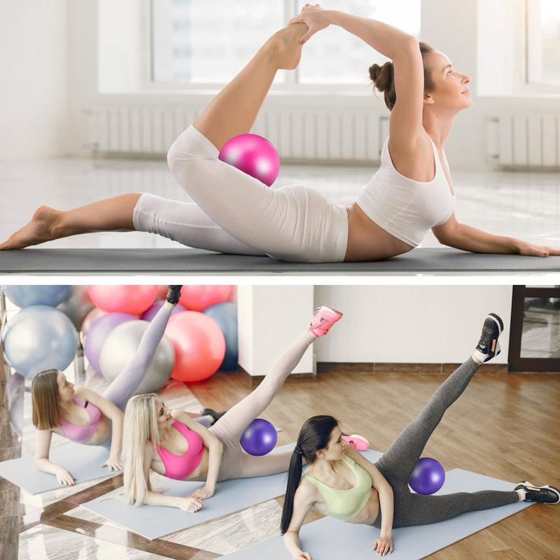 Kifmurase 10Pcs Small Exercise Balls, 9 Inch Mini Pilates Ball, Yoga Therapy Core Ball, Barre Equipment Mini Yoga Balls for Stability, Fitness, Physical Therapy, Stretching at Home Gym & Office