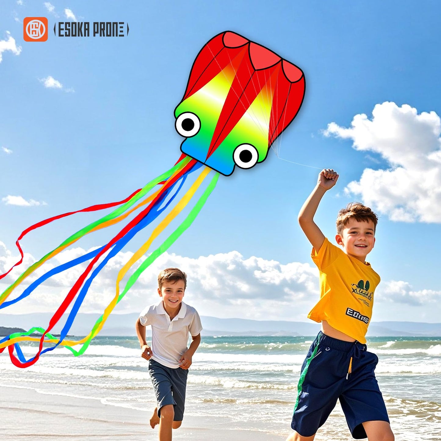 Kites for Adults & Kids Ages 4-8,Beach Kites Easy to Fly for Beginner, with Handle and 328ft Kite String，Best Toy and Gift for Boys & Girls. (Purple Owl,Grassland,Octopus, 3)