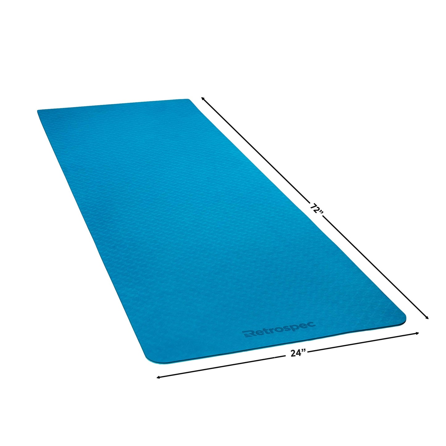 Retrospec Zuma Yoga Mat w/Nylon Strap for Men & Women - Non Slip Excercise Mat for Yoga, Pilates, Stretching, Floor & Fitness Workouts, Ocean Blue (3599)