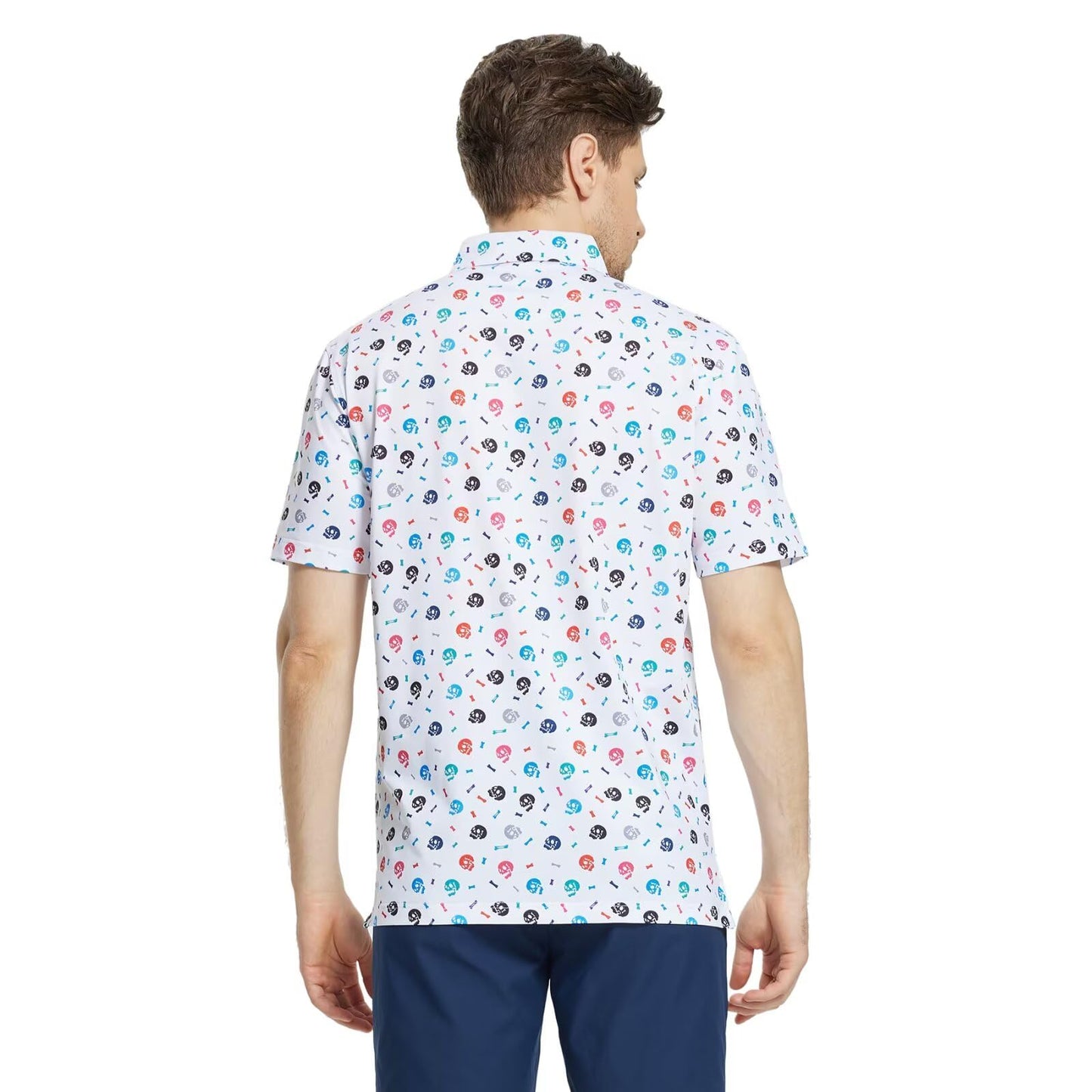 M MAELREG Polo Shirts for Men Quick Dry Fit Short Sleeve Performance Moisture Wicking Print Men’s Golf Shirts