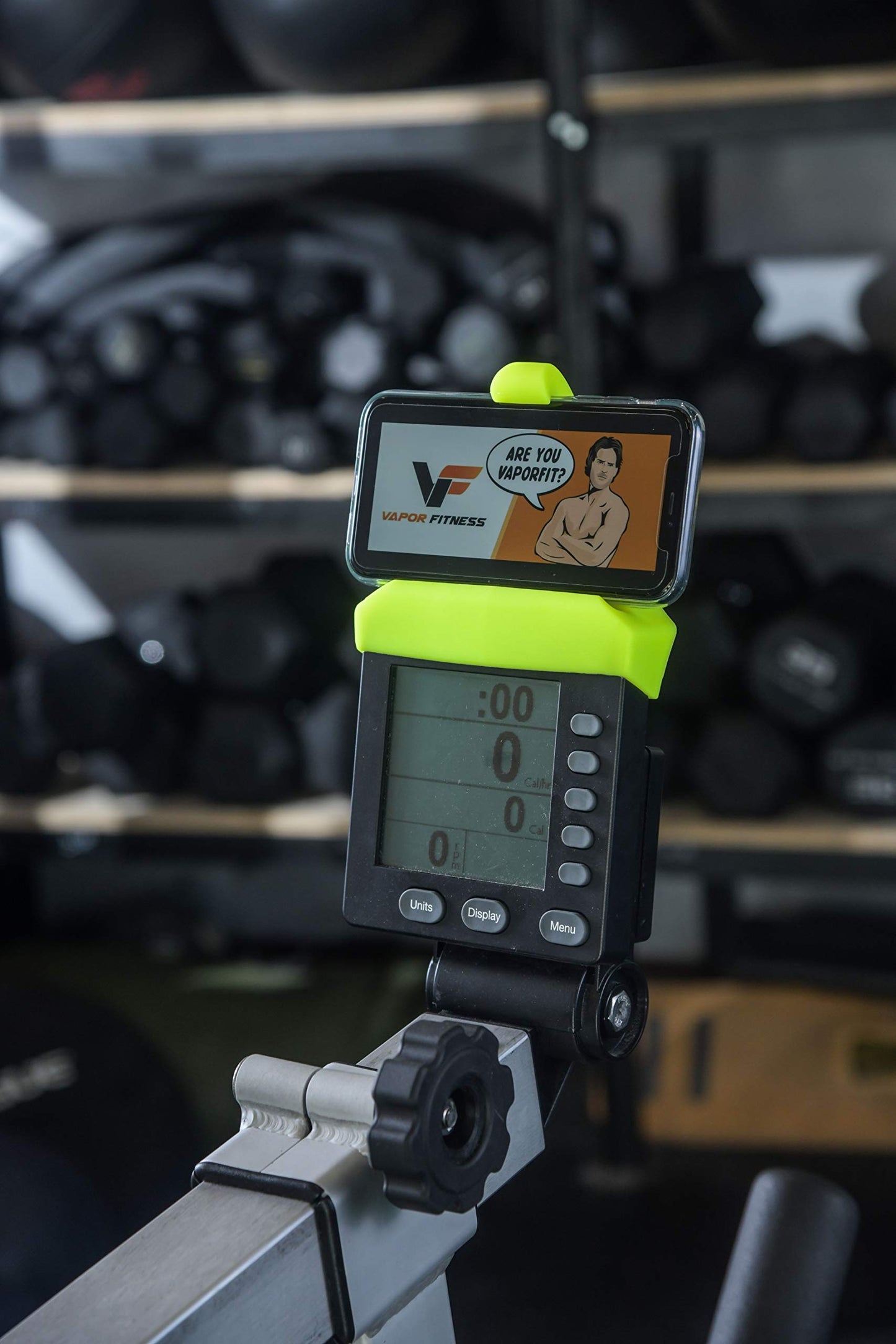 Phone Holder Made for PM5 Monitors of Concept 2 Rower, SkiErg and BikeErg - Silicone Smartphone Cradle Compatible with Concept 2 Rowing Machine. Ideal Rower Accessories