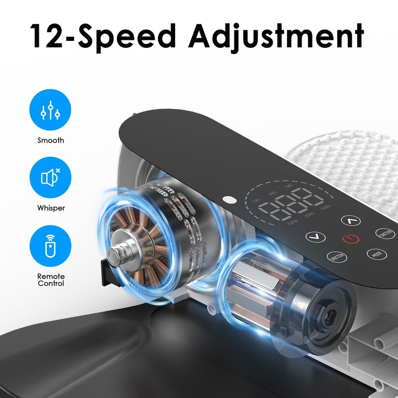As Seen on TV Under Desk Elliptical Machine, Electric Leg Exerciser with Remote 12 Speeds, Quiet Portable Pedal Exerciser for Seniors at Home Office