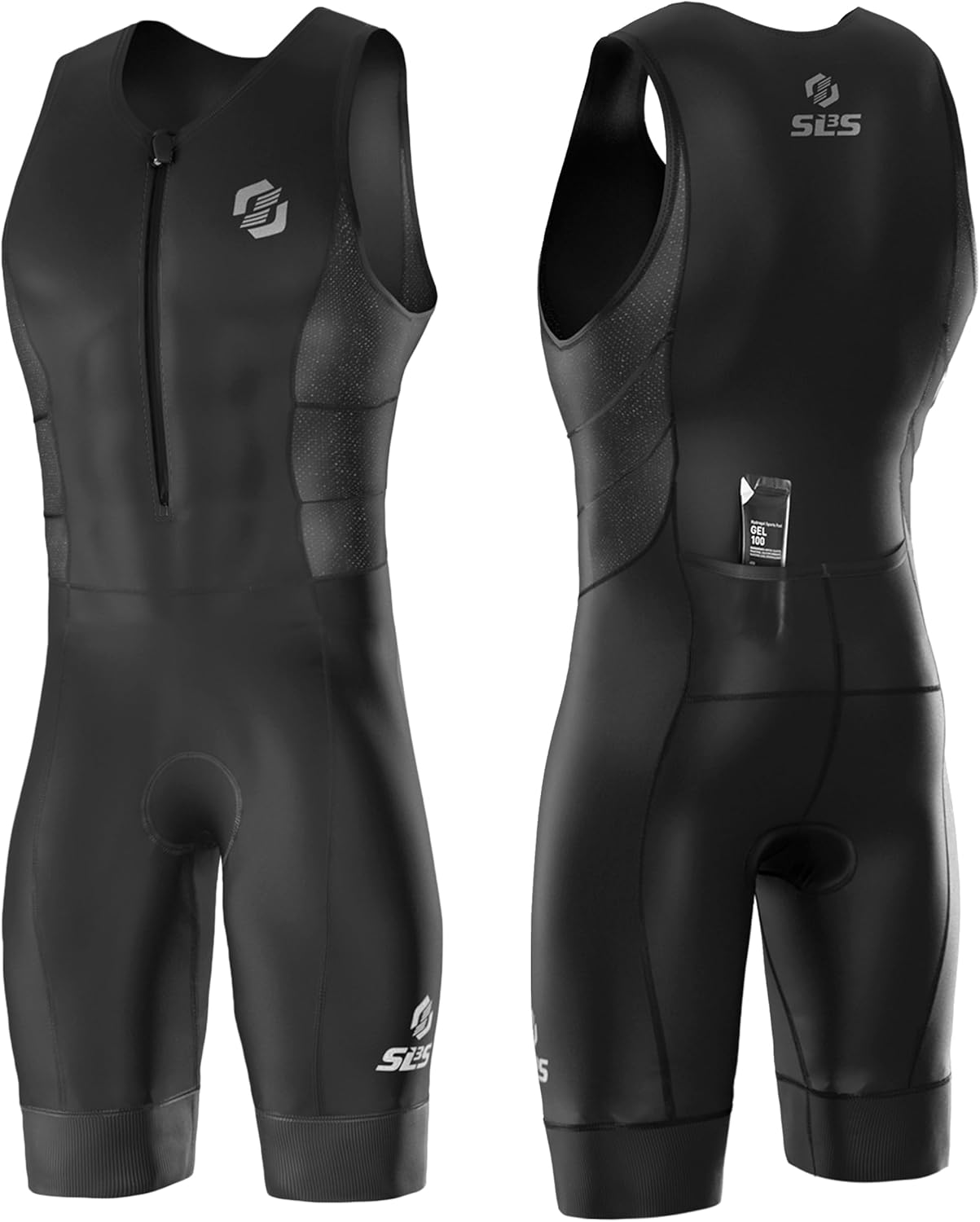 Men's Triathlon Suit - Solid Black Sleeveless Trisuit | Lightweight Race Apparel for Optimal Performance