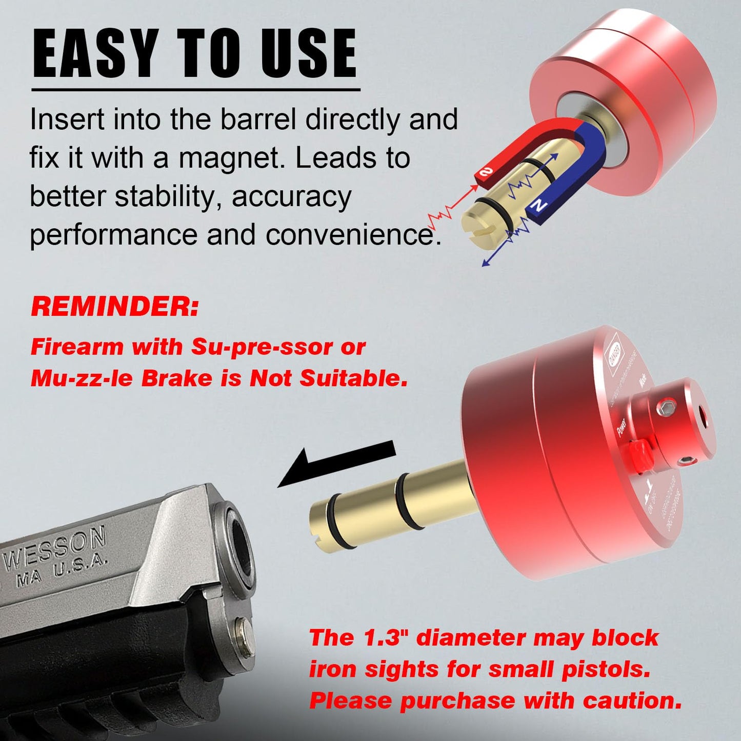 Angeebin Advanced Laser Training Cartridge and Boresighter Two-in-One Dual-Purpose for Cal .22lr/.223/5.56mm to Boresighter and Dry Fire Practice