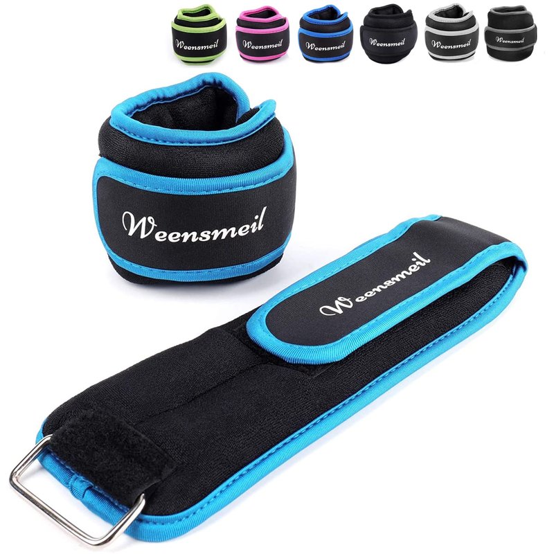 Ankle Weights, 5 LBS 1 Pair (2.5 LB Each Weight) Wrist Leg Arm Weights for Women Men Kids, Strength Training Weighted with Adjustable Strap for Jogging, Gym Workout, Aerobics, Physical Therapy(Black)