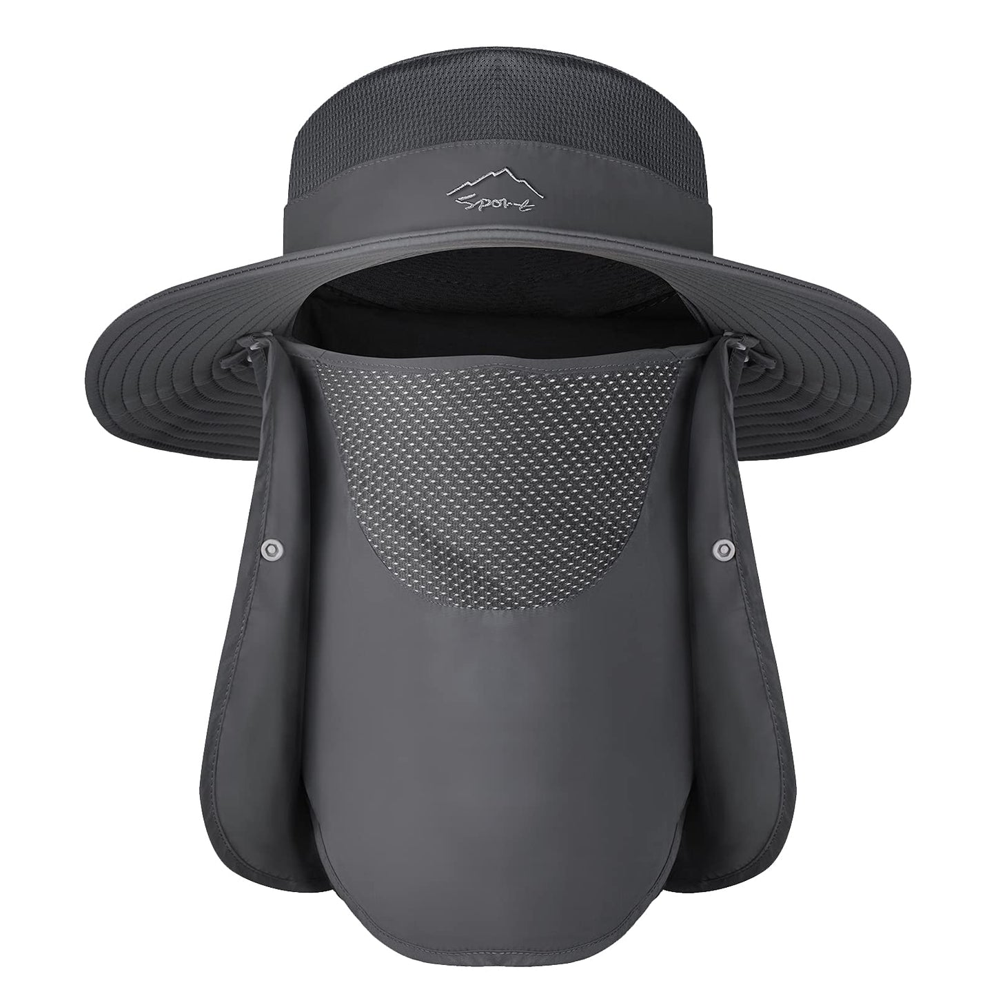 KEILOKLOK Sun Hats for Men Women UPF 50+ Waterproof Bucket Hat Dark Grey