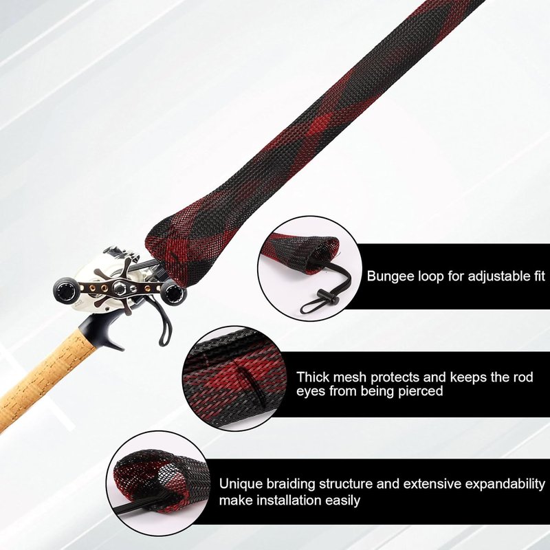 Fishing Rod Sleeves - Durable Protective Covers for Fishing Poles | Includes Lanyard for Fly, Casting & Sea Rods