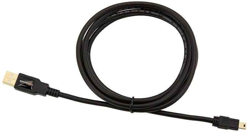 USB-A to Mini USB 2.0 Cable - 480Mbps Transfer Speed, Gold-Plated Plugs | 6 Feet, Black