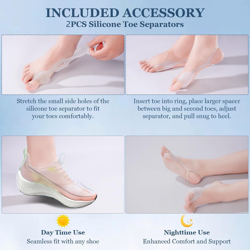 Bunion Corrector for Women Men, Adjustable Big Toe Straightener Bunion Fix, Bunions Splint Brace with Non Slip Separators, Treatremedy Alignment Correction for Hallux Valgus Foot Pain Relief