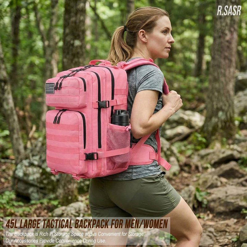 Tactical Backpack - 45L Military Assault Pack with MOLLE | Large 3-Day Bug Out Bag for Hiking & Camping