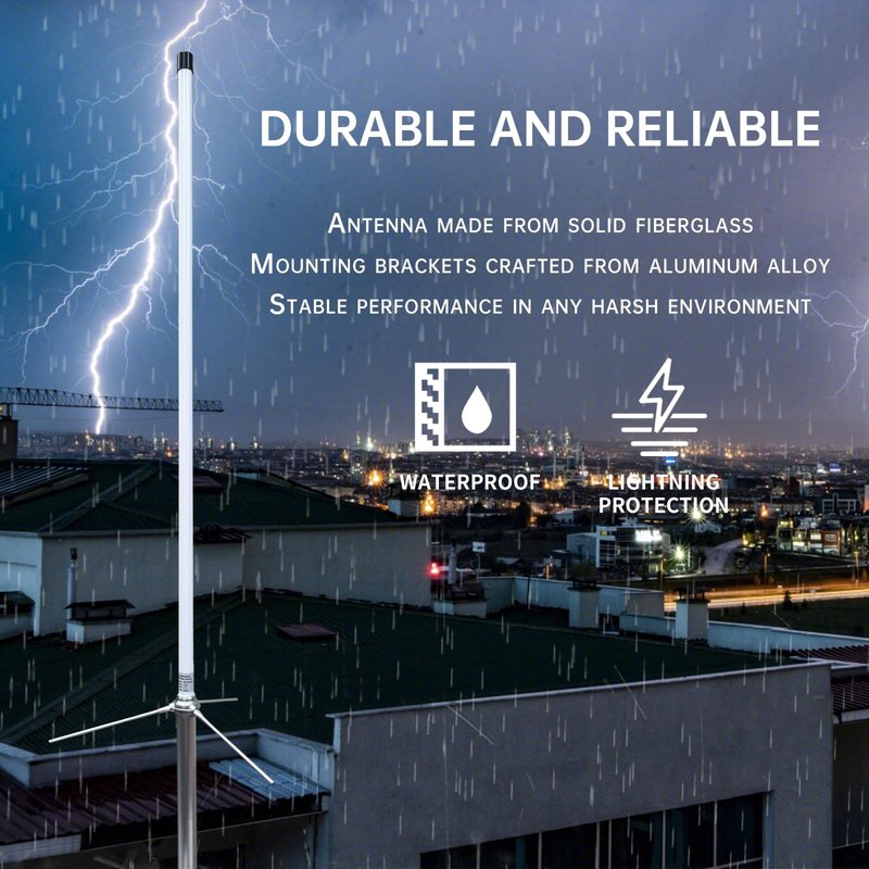 FMUSER GR100 GMRS Base Antenna, 462-467MHz, High Gain 7.5 dBi Fiberglass GMRS Base Station Antenna for GMRS Repeater, GMRS Mobile Radio Antenna with PL259 Connector
