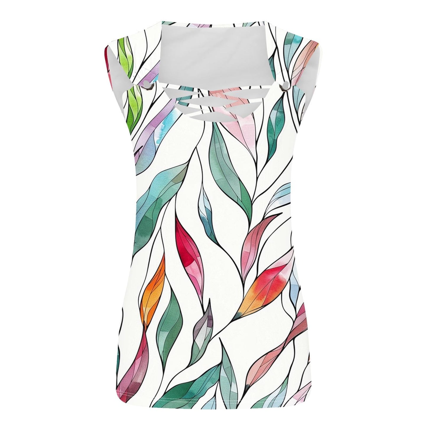 Gcvizuso Clearance Deals of The Day Womens Tank Tops Summer Casual Printing Tee Vacation Dressy Fashion Tshirt 2024 Sleeveless Loose Fit Blouse Womens Summer Tank Tops