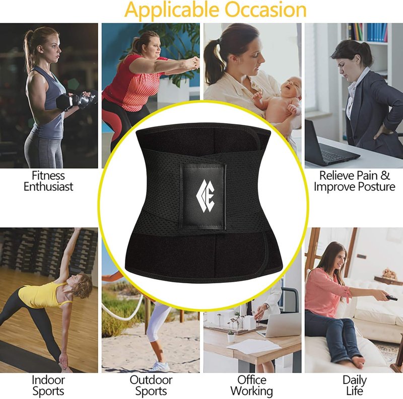 Waist Trainer Belt for Women & Men - Tummy Control Ab Trimmer | Adjustable Size for Optimal Comfort