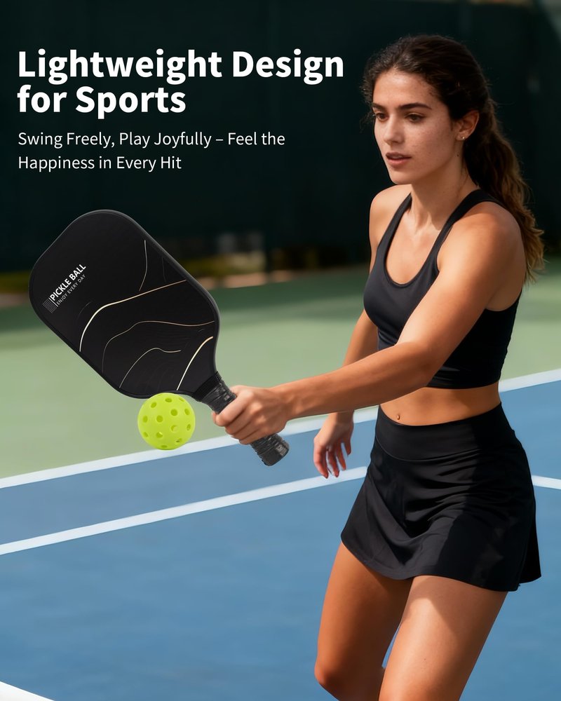 Pickleball Paddles Set of 2 for Beginners & Casual Players, Lightweight Fiberglass Rackets with Large Sweet Spot, Comfortable Grip, Includes 4 Outdoor Balls & Carry Bag – Easy Control & Fun Play Anywh