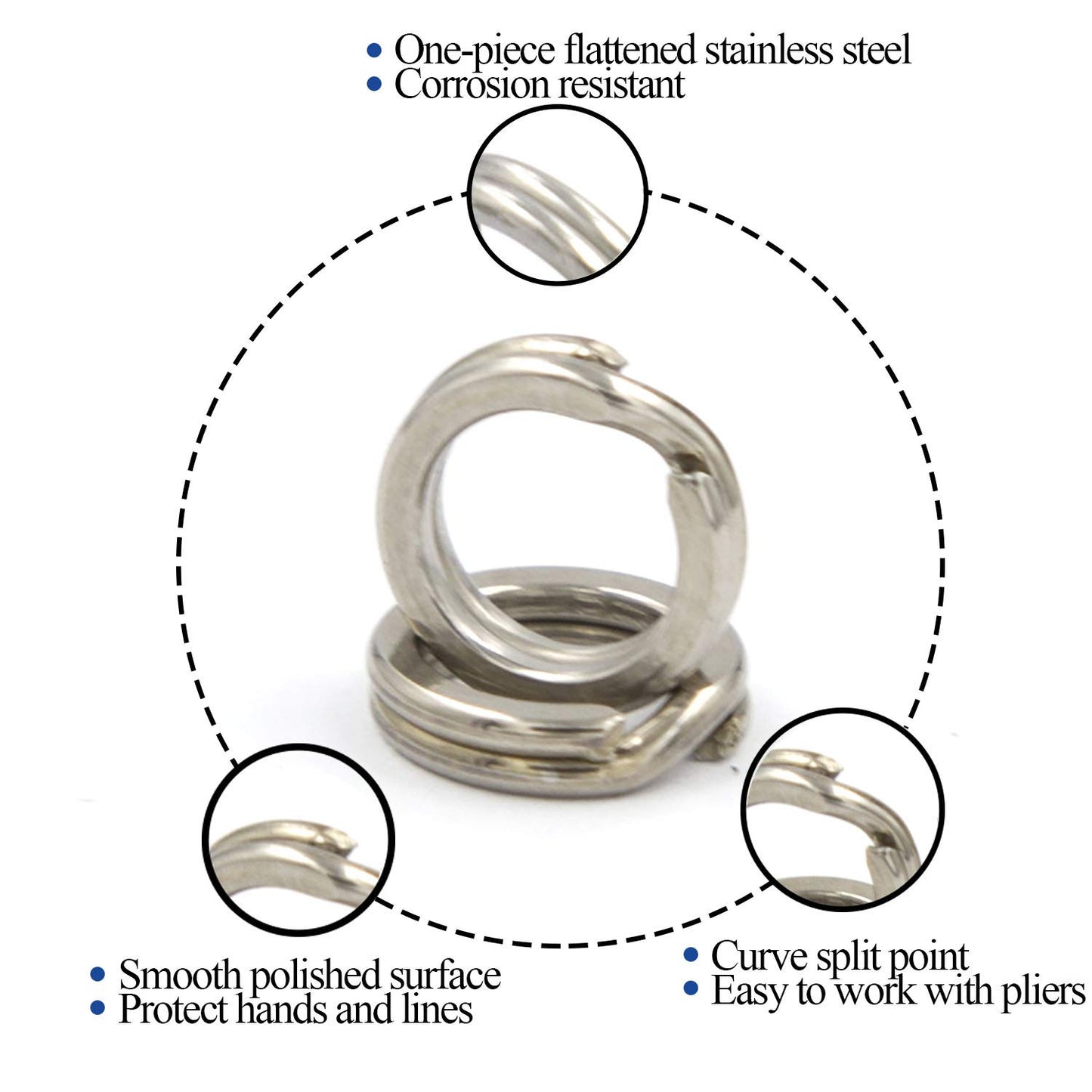 Pack of 201pcs Fishing Stainless Steel Split Rings 5 Sizes and Plier Set, Split Ring Capable of withstanding Large tensile Force and Fishing Plier Tool Kit for Saltwater Fishing Lure Connectors… (Red)