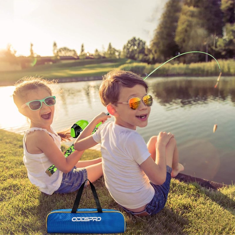 Kids Fishing Pole - Portable Pink Telescopic Rod & Reel Combo Kit | Spincast Fishing Reel & Tackle Box for Girls