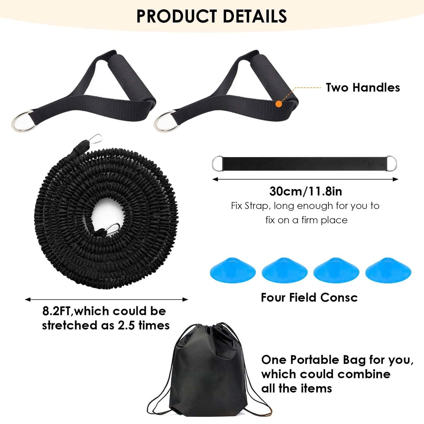 Ycendelion Speed Agility Training Equipment, 80lb Resistance Band Set to Improve Power, Strength, Focus Full Body Workout for Football, Basketball, Soccer, Tennis, Running, Jumping