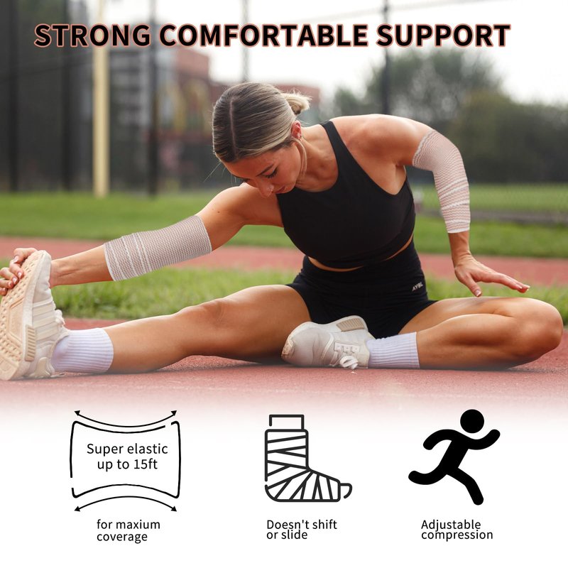 36Pcs 4 Inch Elastic Bandage Wrap with Self Closure on Both Ends, Athletic Stretchable Bandage Wrap, Compression Wrap Bandage for Legs, Knees, Ankles, Wrists, Elbows, Shoulders