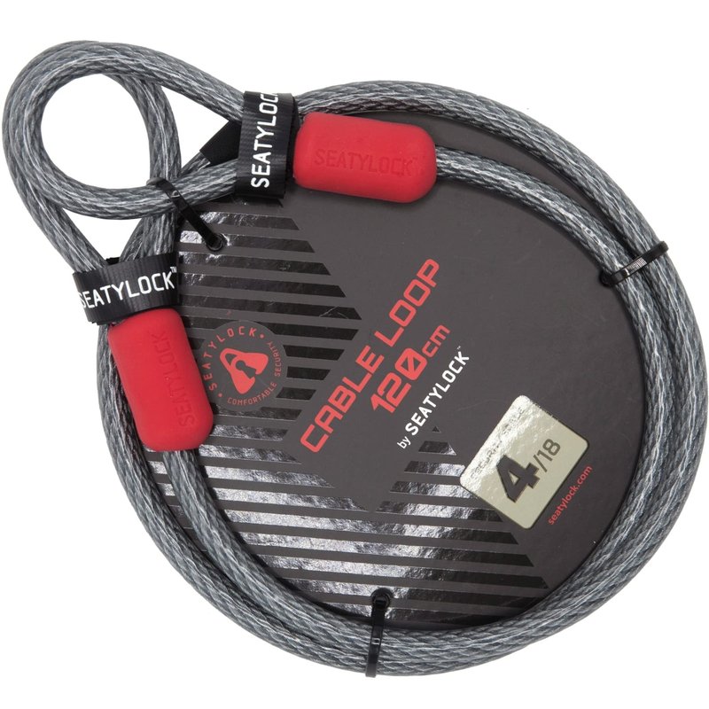 SeatyLock Bike Cable Lock - Anti Theft Triple Braided Steel Cable with Loops for Bike Security - Universal Fit Flexible Large Locking Cables for Bicycle U Chain or Folding Lock - 47.2"