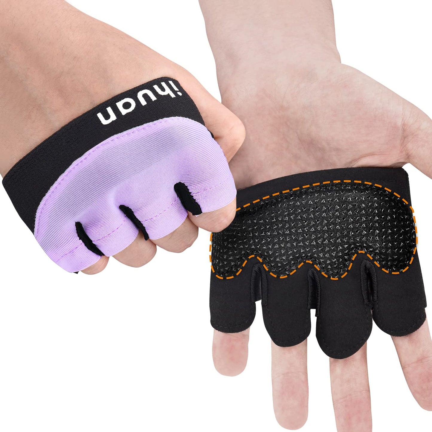 ihuan New Weight Lifting Gym Workout Gloves Men & Women, Partial Glove Just for The Calluses Spots, Great for Weightlifting, Exercise, Training, Fitness