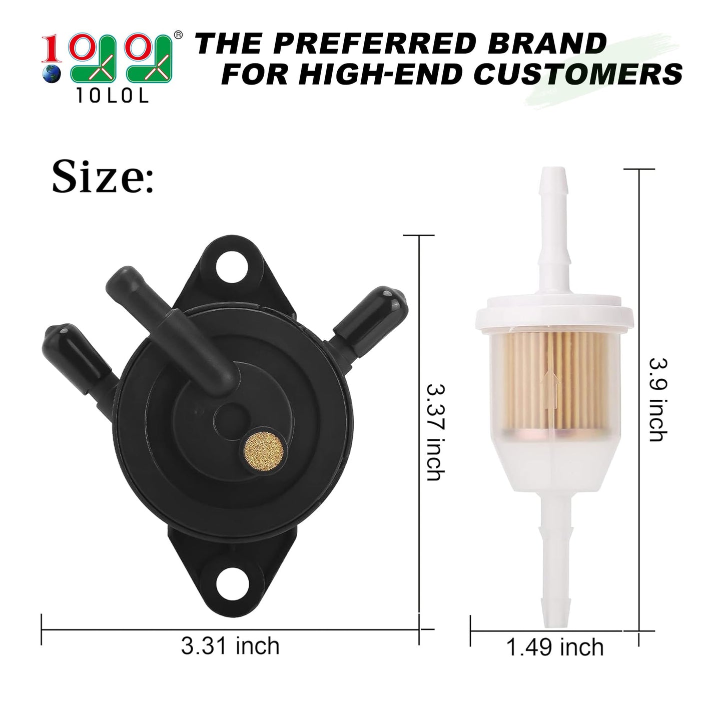 10L0L Fuel Pump Impulse Kit for Yamaha Golf Cart G16 G17 G18 G19 G20 G22 G29 4-Cycle 1996-Up, Replace OEM JN6-F4410-10-00 JN6-F4560-00-00 JN6-F4410-11-00 with Fuel Filter
