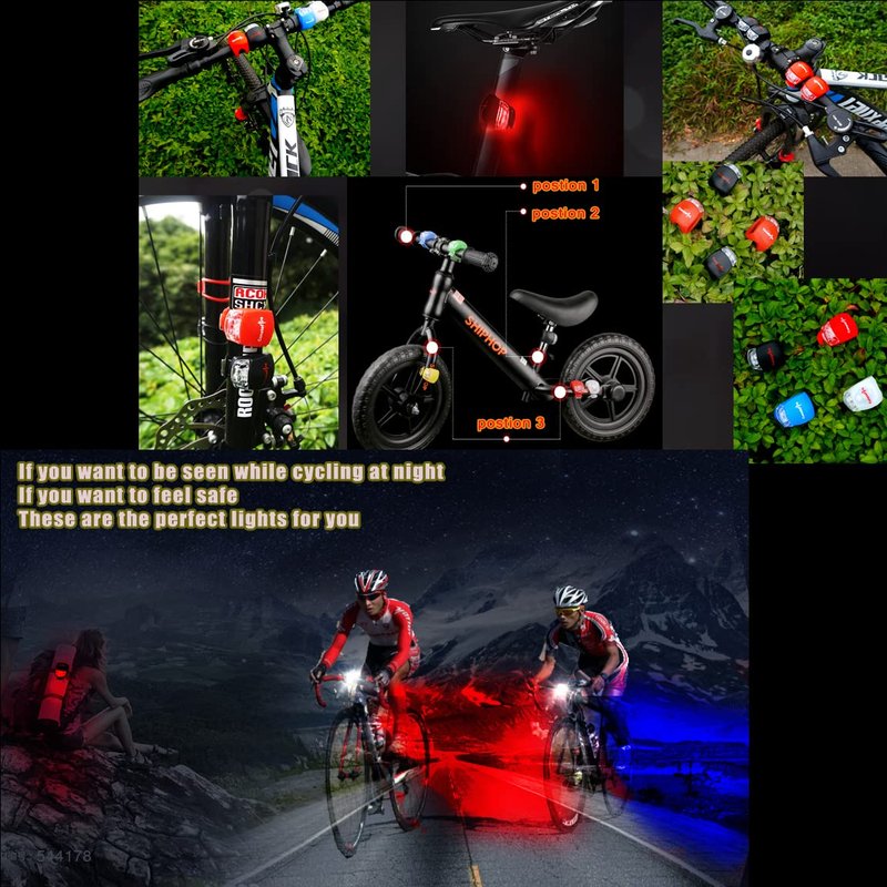 Bike Front and Back Rear Light Silicone Bike Tail Light Rear Bicycle Light Set - Bicycle Rear Light Cycling Night Essential LED Safety Light Lamp Bright Warning Flash MTB Truck Car LED Warning Light