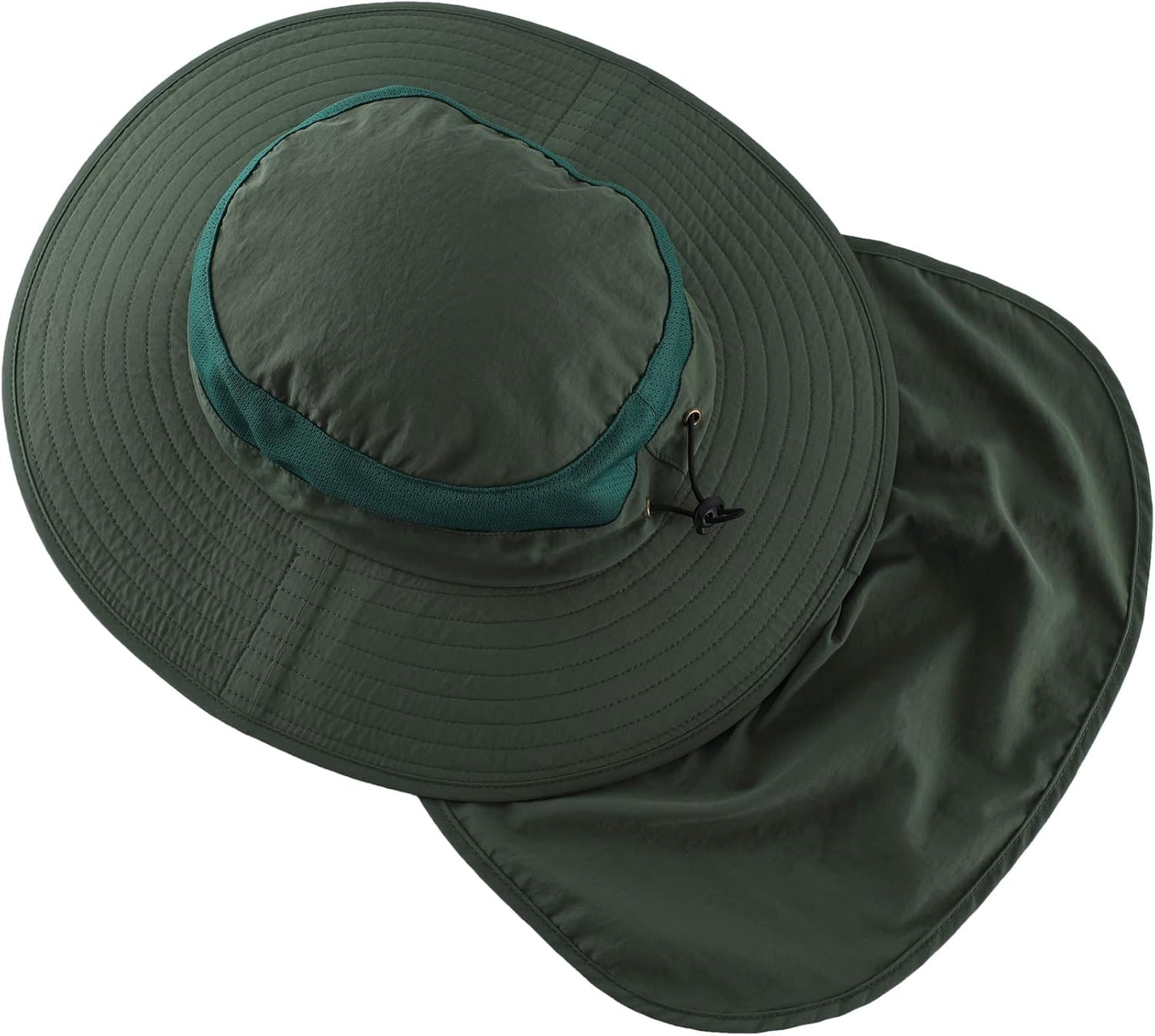 Outdoor UPF50+ Mesh Sun Hat - Wide Brim Fishing Hat with Neck Flap for Men & Women