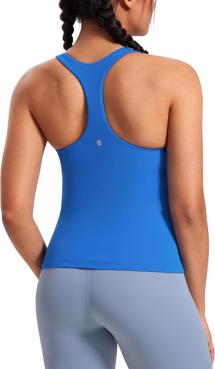 CRZ YOGA Workout Racerback Tank Tops for Women - Padded Spandex Yoga Shirts with Built-In Bra | Soft & Comfortable