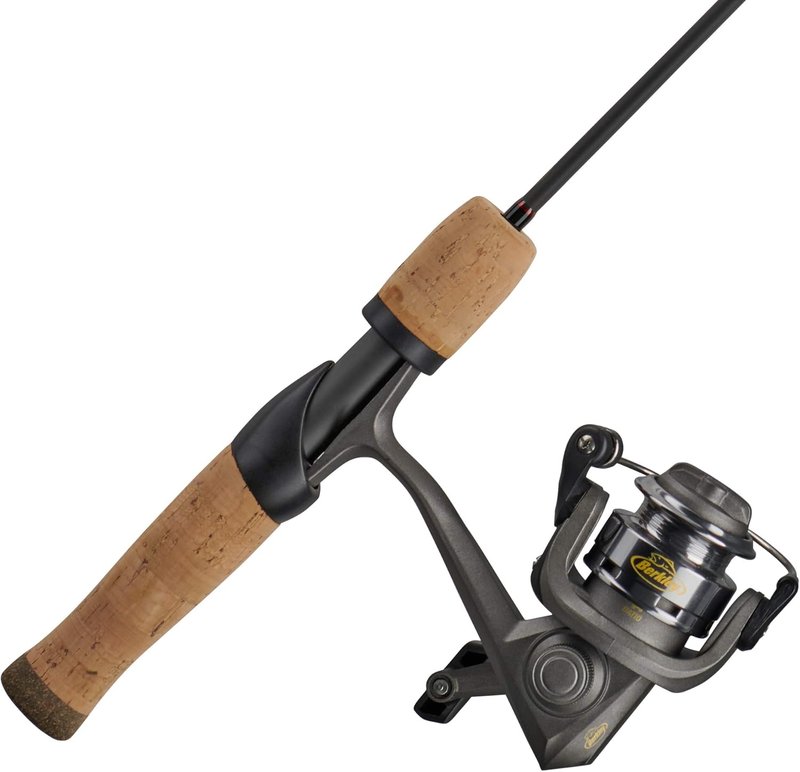Berkley Lightning Ice Fishing Combo - Medium Light 28" Rod | Black & Grey Design