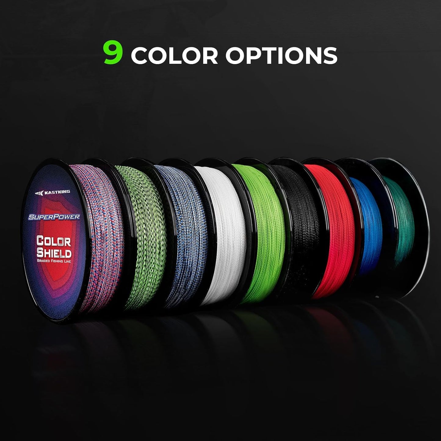 KastKing Superpower ColorShield Braided Fishing Line - 100% UHMWPE Fiber, Smooth & Strong | Colorfast, High Abrasion Resistance