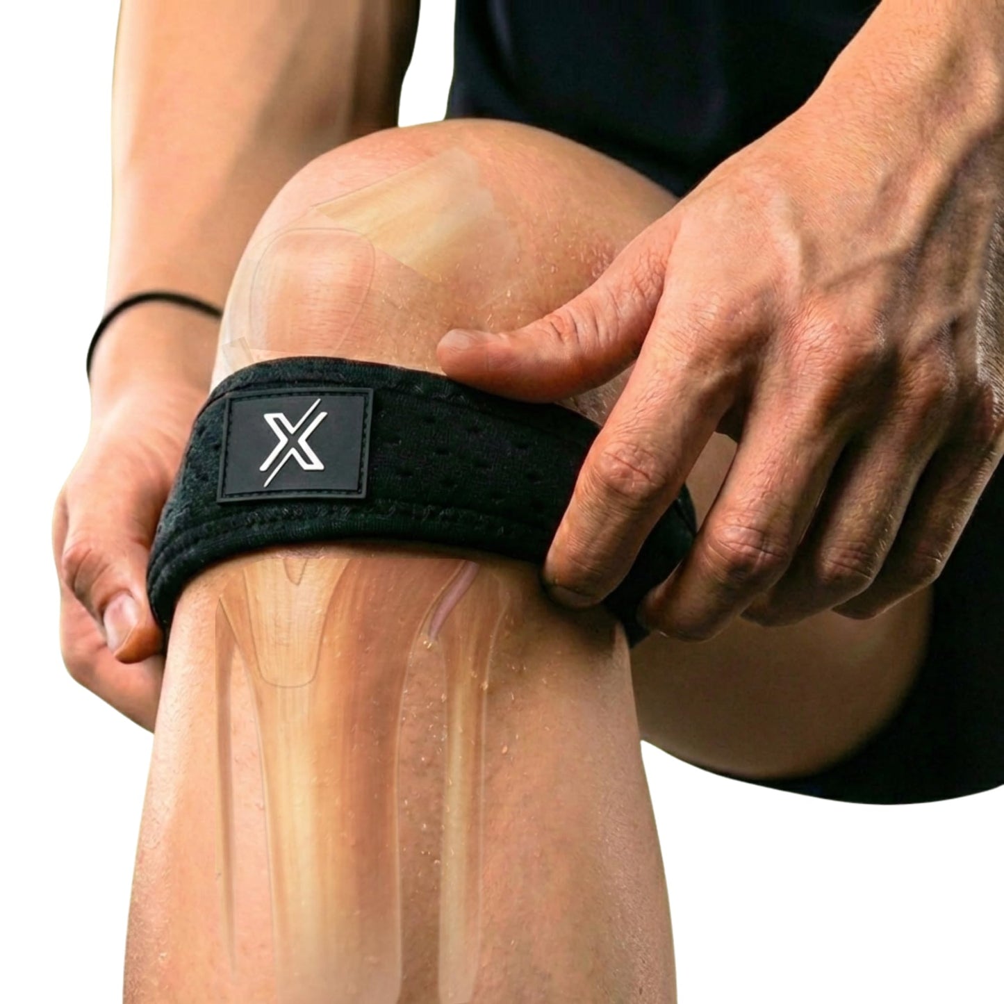 SPINIFLY ExcelRunz Patella Tendon Knee Strap 2 pack, Knee Support, Knee Pain Relief Brace, Running, Hiking, Soccer, Tennis, Gym and Tendonitis - M size