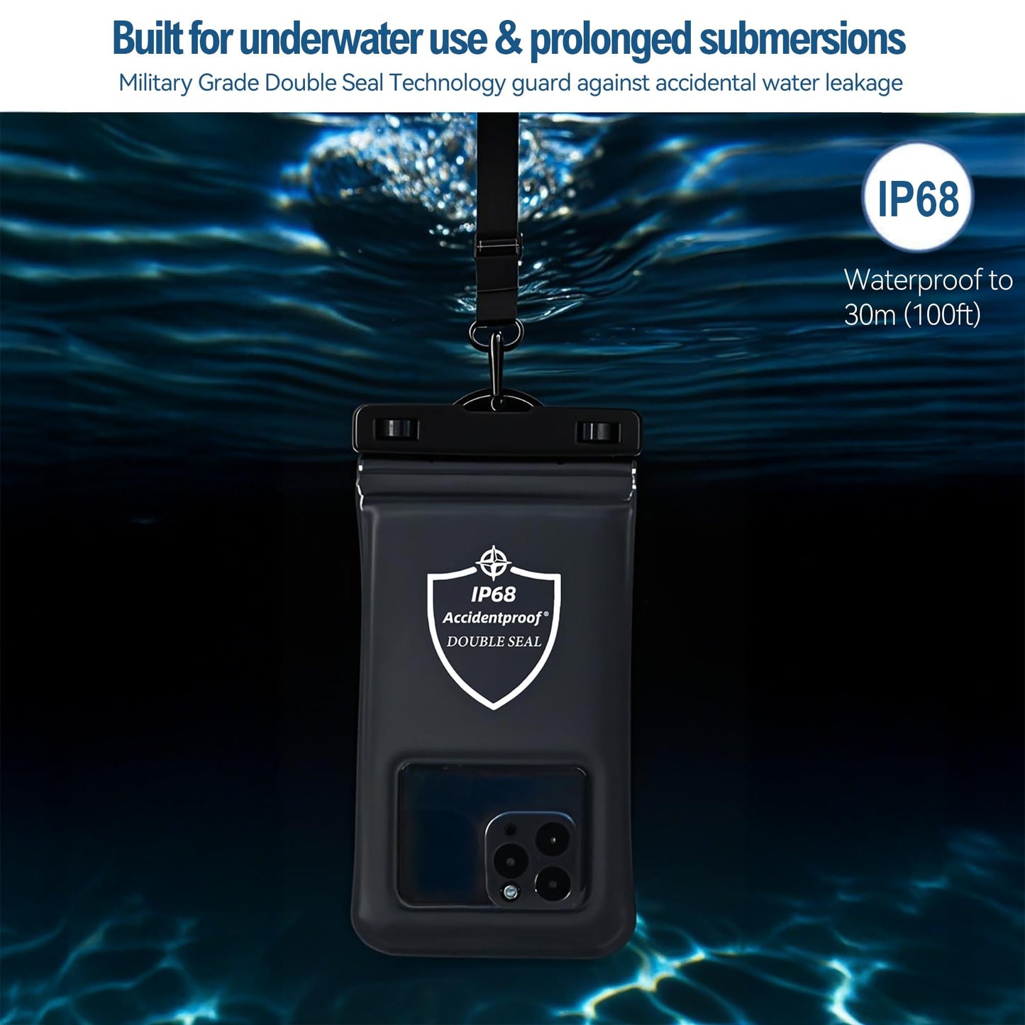 AiRunTech Universal Waterproof Phone Pouch, Beach Essential Accessories Protector iPhone Passport Money Sandproof,Swimming Sup Surfing Jetski Must Haves