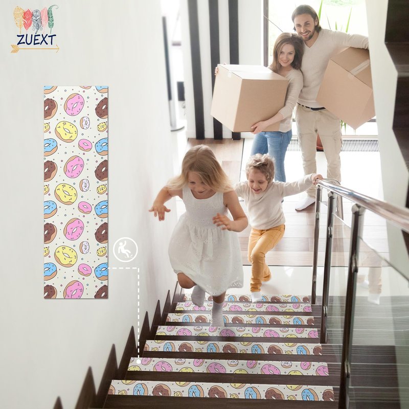 ZUEXT 9" x 33" Skateboard Grip Tape, 2Pack Donut Waterproof Longboard Grip Tape, Bubble Free Non Slip Scooter Griptape for Rollerboard Stairs Pedal Wheelchair Step (23x84cm)