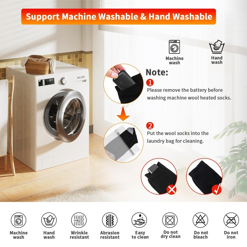 Orznez Heated Socks for Men Women,Rechargeable Heated Socks 3 Heating Levels with 4000mAh*2 Battery,Electric Socks Thermal Foot Warmer Socks for Winter Outdoor Sports, Camping, Hunting, Hiking