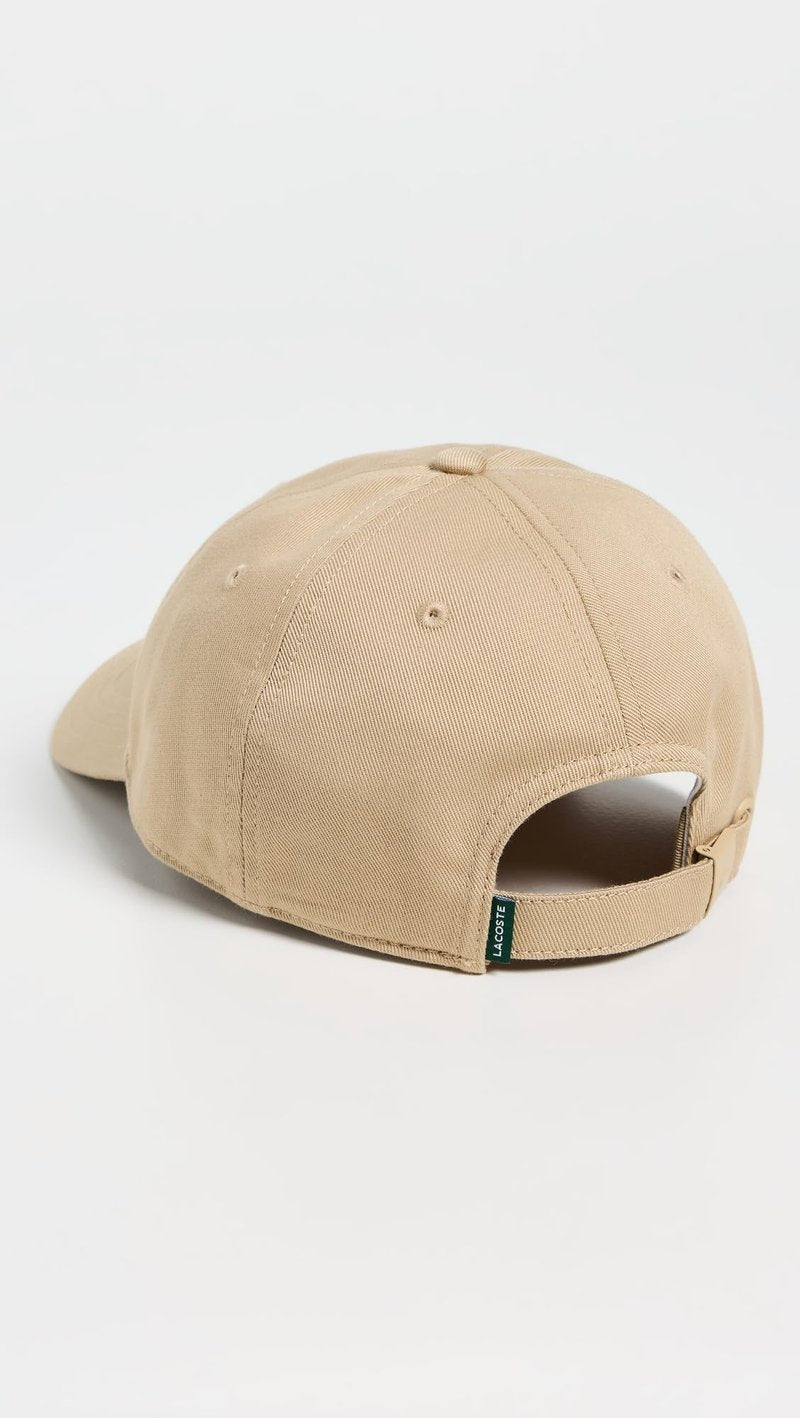 Lacoste Unisex Cotton Twill Cap, Beige, One Size