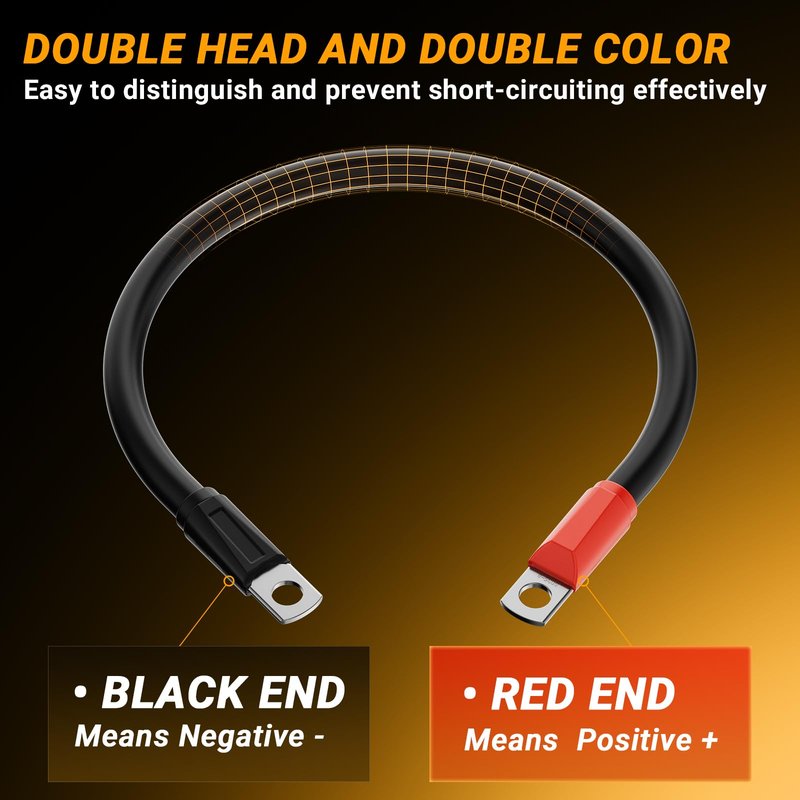 CLUBRALLY Golf Cart Battery Cables Power Wiring Kit, 2 Gauge Battery Cable for EZGO RXV Golf Carts