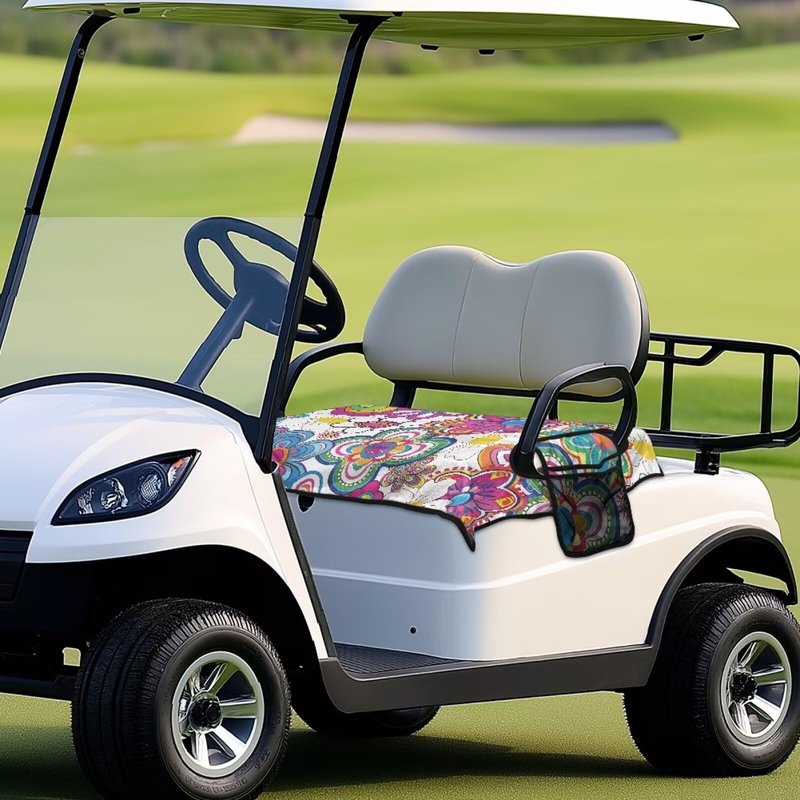 Flower Golf Cart Accessories for Men Women Golf Cart Seat Covers Anti Dust Golf Cart Protector Breathable Golf Cart Seat Cushion Cover Keep Your Cart Clean
