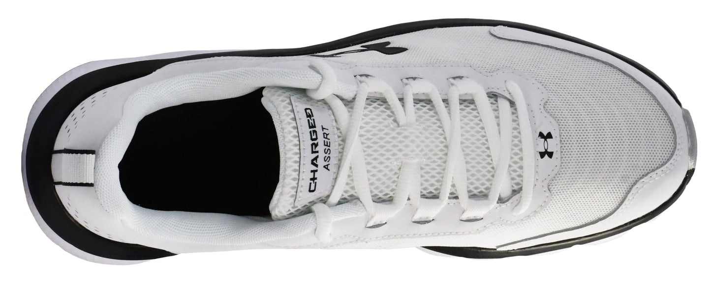 Under Armour Mens Charged Assert 9 Running Shoe, White/Black, 8.5 US